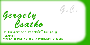 gergely csatho business card